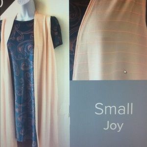 Small blush pink knit Lularoe Joy cardigan vest